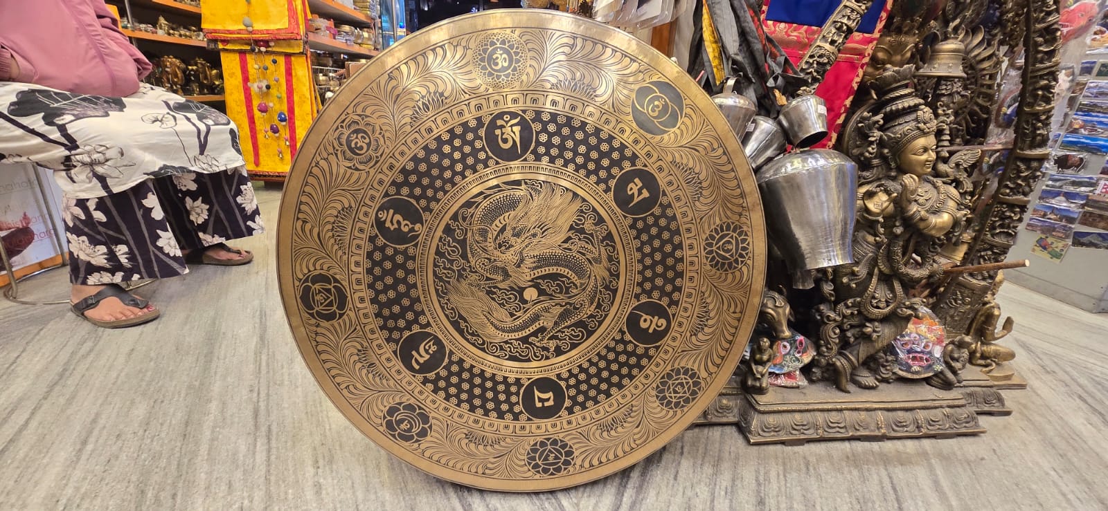 Handmade Thangka Art Gong from Nepal 🇳🇵